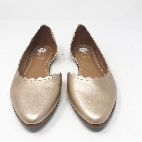 CROWN VINTAGE | Brushed Gold Metallic Look Flat Slip On Shoes Women’s Size 6.5 - Picture 2 of 11